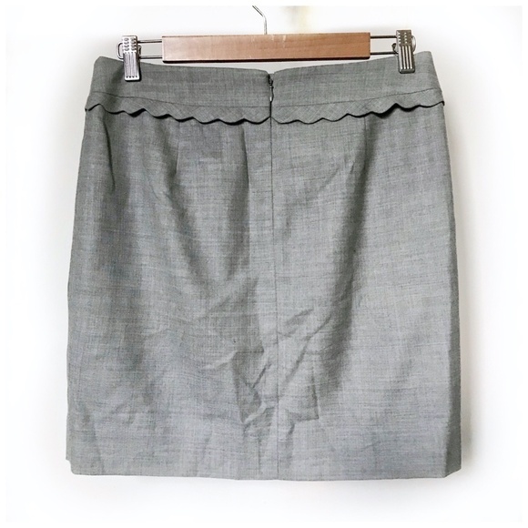 J. Crew scallop trim skirt wool gray Size 4 - Picture 2 of 6